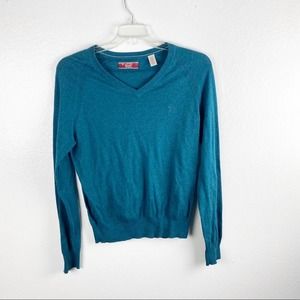 ORIGINAL PENGUIN by Munsingwear V-Neck Long Sleeves Sweater Medium Preppy Tennis